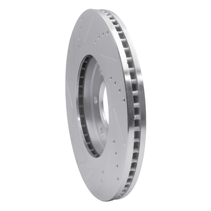 Infiniti QX56 Brake Rotor (1) - Front Right - R1 Concepts - Drilled & Slotted - Silver - `07-`24